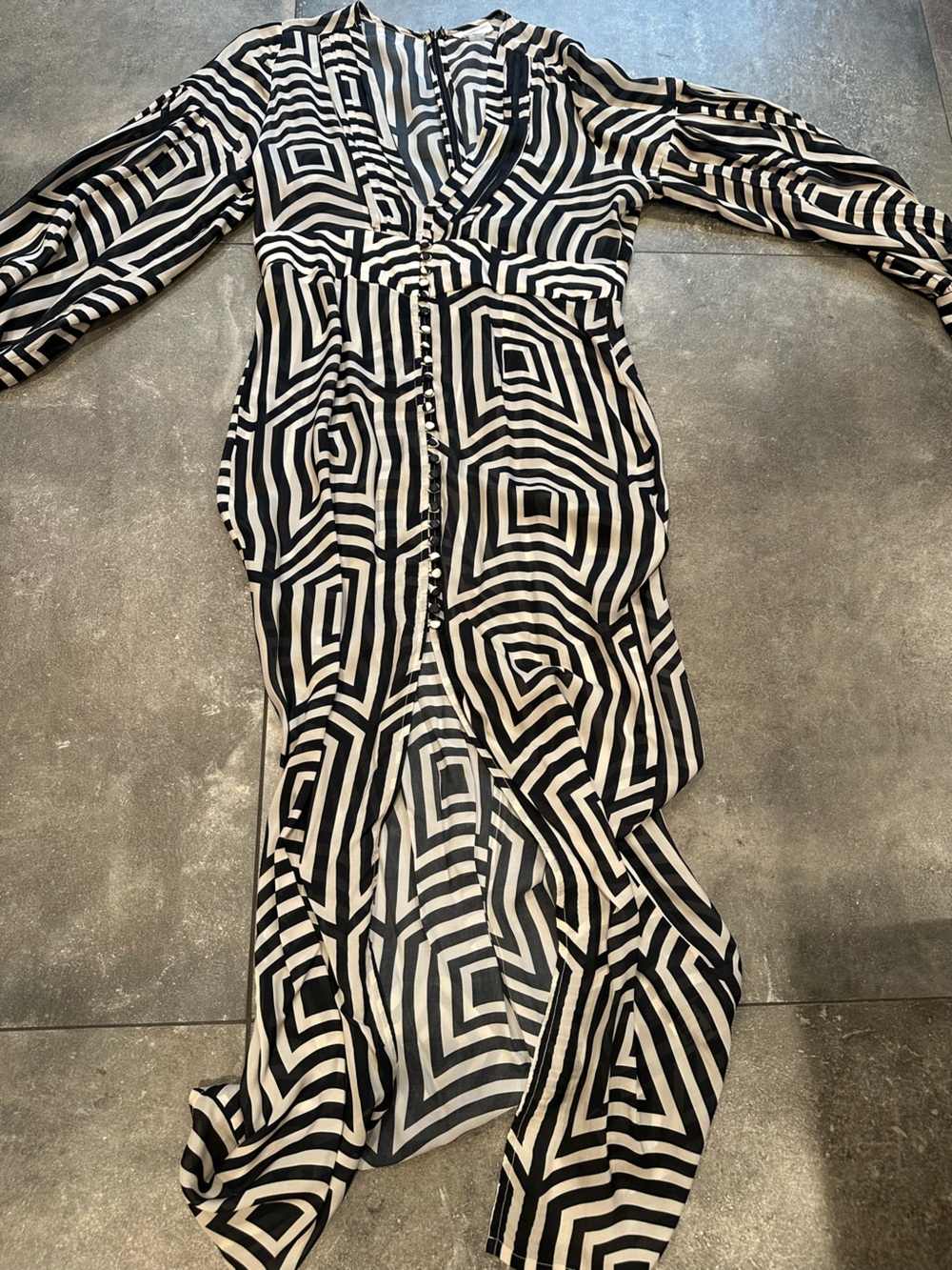 🖤 Alexandra Miro Geometric Maxi Dress – Size Large 🖤